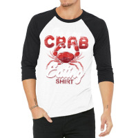 Funny Crab Lover Gift Crab Eating 70s 3/4 Sleeve Shirt | Artistshot