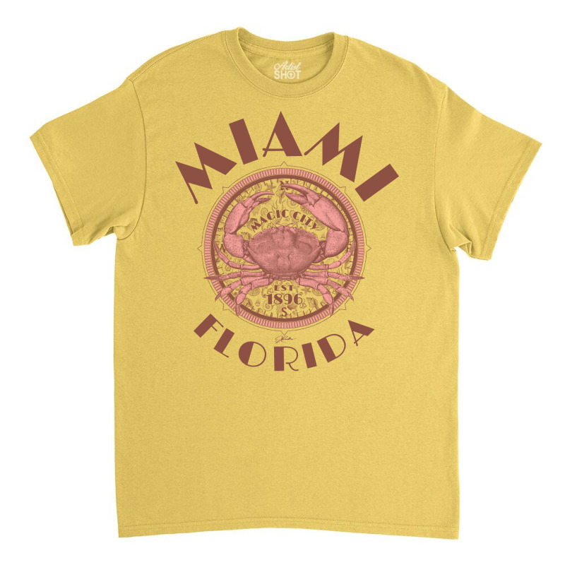 Miami Florida With Stone Crab On Wind Rose Cute Classic T-shirt | Artistshot