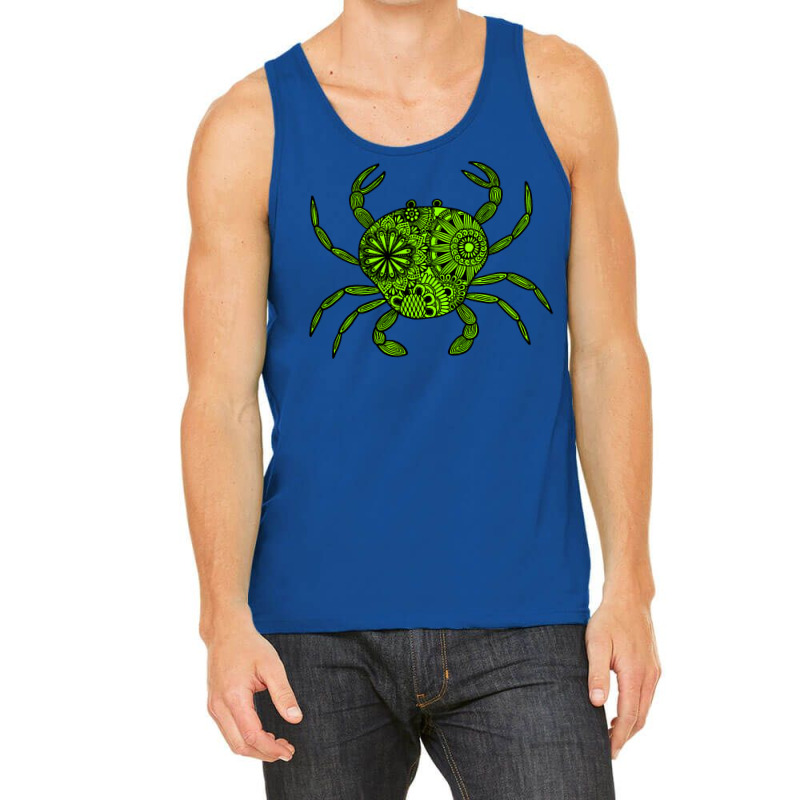 Mandala Crab Green And Black Travel Tank Top | Artistshot