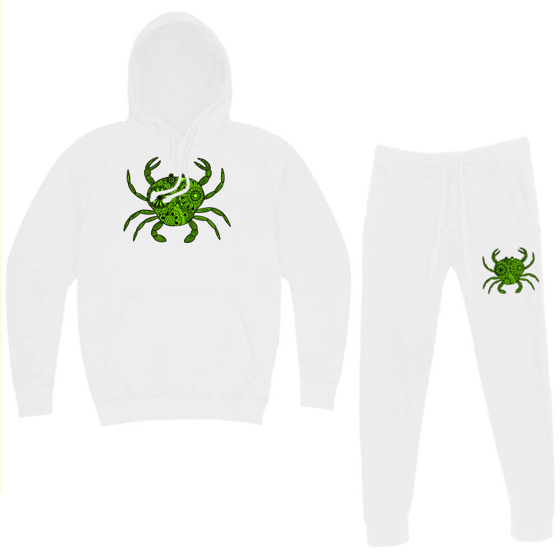 Mandala Crab Green And Black Travel Hoodie & Jogger Set | Artistshot