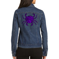 Mandala Crab Purple And Black Blue Ladies Denim Jacket | Artistshot