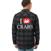 I Love Crabs Heart Crab Crustacean Summer Flannel Shirt | Artistshot