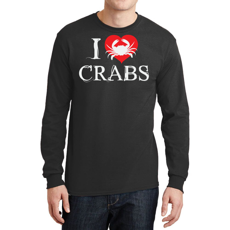 I Love Crabs Heart Crab Crustacean Summer Long Sleeve Shirts | Artistshot