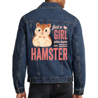 Just A Girl Who Loves Hamsters Cute Pet Hamster Bl Men Denim Jacket | Artistshot