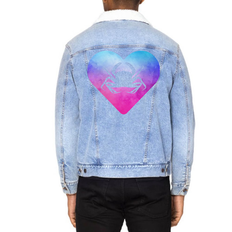 Women Or Girls Crab Vintage Unisex Sherpa-lined Denim Jacket | Artistshot