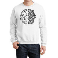 Floral Brain Mental Health Funny Crewneck Sweatshirt | Artistshot