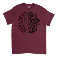 Floral Brain Mental Health Funny Classic T-shirt | Artistshot