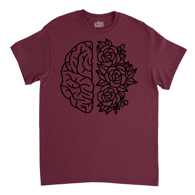 Floral Brain Mental Health Funny Classic T-shirt by lumnmevljac | Artistshot