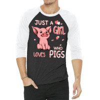 Just A Girl Who Loves Pigs Hipster 3/4 Sleeve Shirt | Artistshot