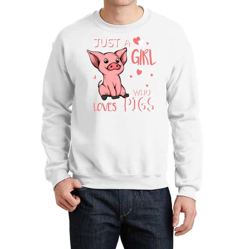 Just A Girl Who Loves Pigs Hipster Crewneck Sweatshirt | Artistshot