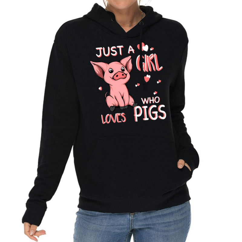 Just A Girl Who Loves Pigs Hipster Lightweight Hoodie | Artistshot