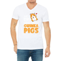 Just A Girl Who Loves Guinea Pigs Aesthetic V-neck Tee | Artistshot