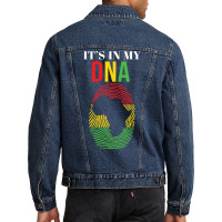 Its In My Dna Black History Fingerprint African Bl Men Denim Jacket | Artistshot