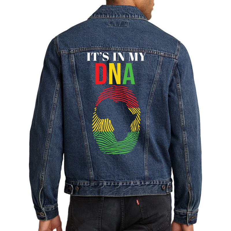 Its In My Dna Black History Fingerprint African Bl Men Denim Jacket | Artistshot