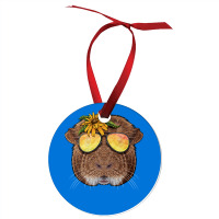 Summer Guinea Pig Tropical Holiday Summer Beach Va Ornament | Artistshot