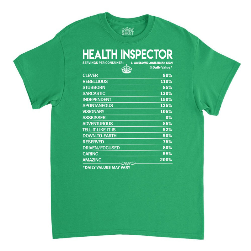 Health Inspector T  Health Inspector Factors Daily Classic T-shirt by lumnmevljac | Artistshot