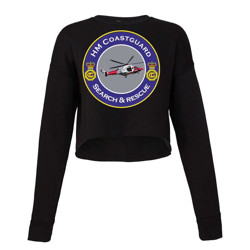 Hm Coastguard Search And Rescue Helicopter Funny Cropped Sweater by rodsssusseh | Artistshot