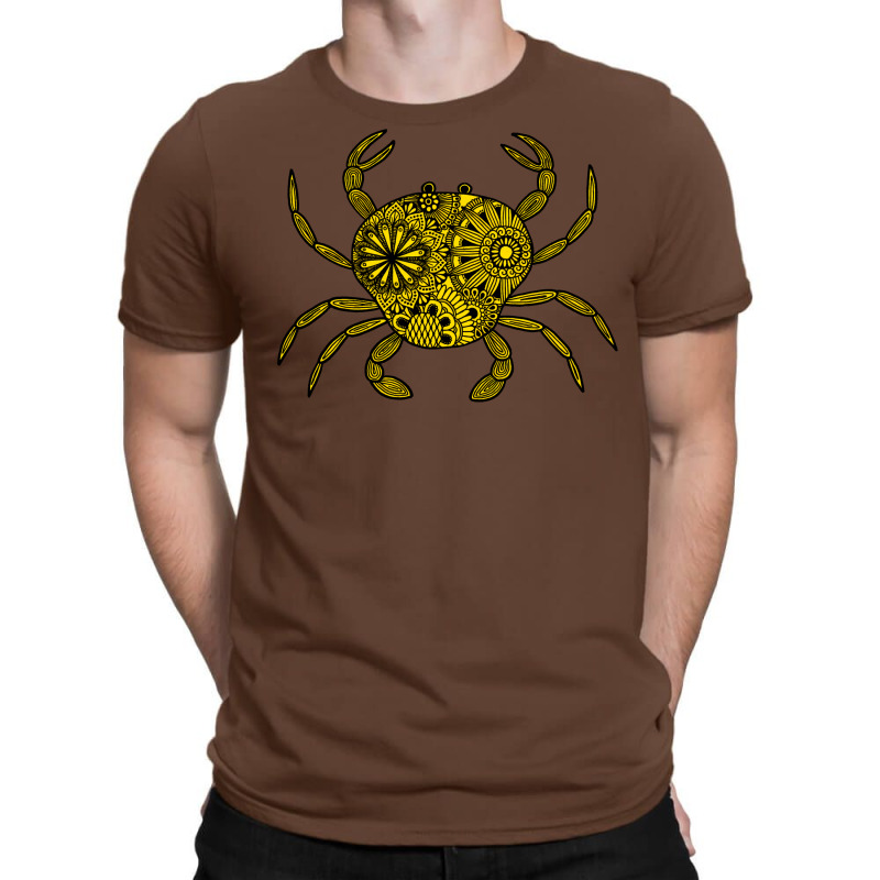 Mandala Crab Yellow And Black Aesthetic T-shirt | Artistshot