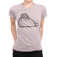 Chonk Cat Wearing Halloween Horror Pumpkin Ghost C Ladies Fitted T-shirt | Artistshot