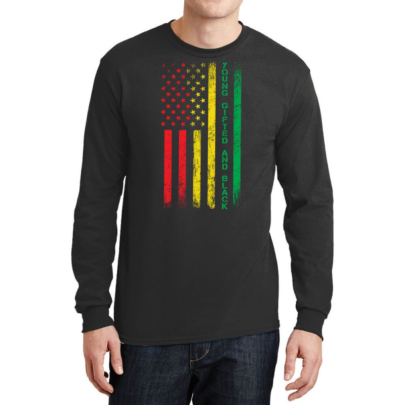 Black History Month Usa Grunge Flag Stars Long Sleeve Shirts | Artistshot