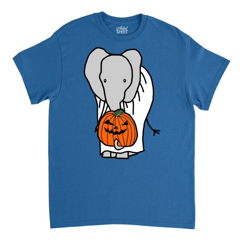 Elephant With Halloween Horror Pumpkin Ghost Costu Classic T-shirt | Artistshot