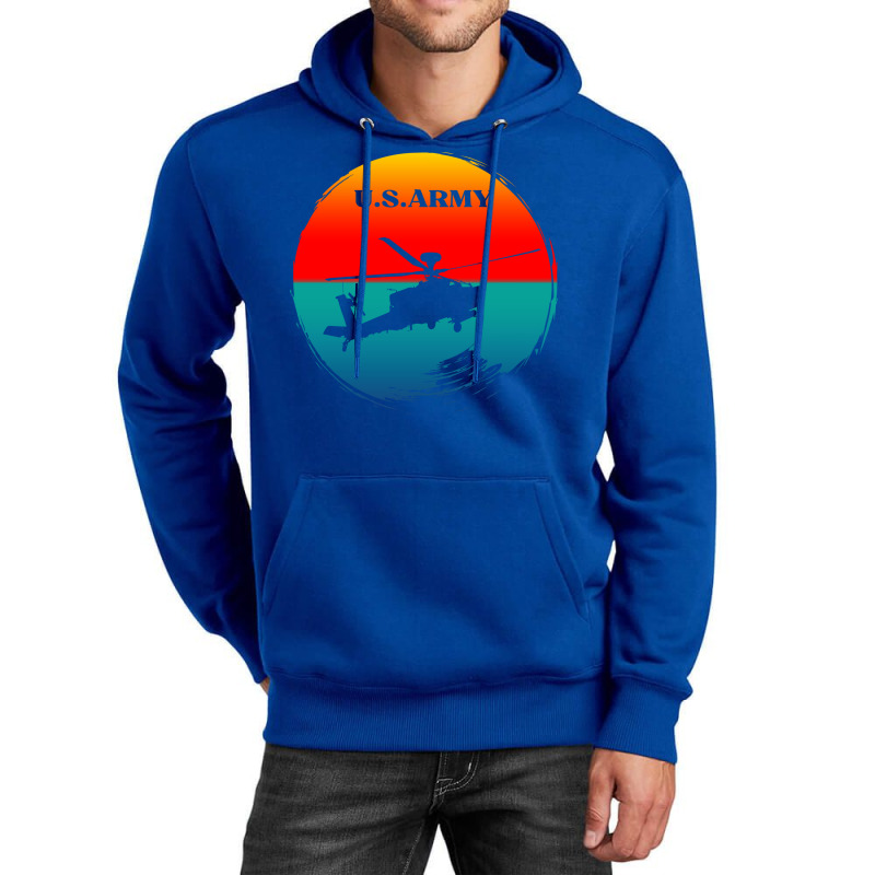 Vintage Army Attack Helicopter War Sunset Apache U Unisex Hoodie by xsavvakuistih | Artistshot