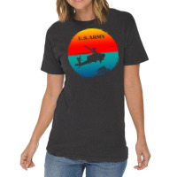 Vintage Army Attack Helicopter War Sunset Apache U Vintage T-shirt | Artistshot