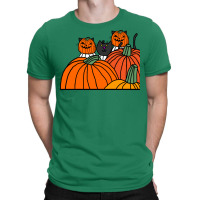 Halloween Horror Pumpkin Head Cats Cool T-shirt | Artistshot