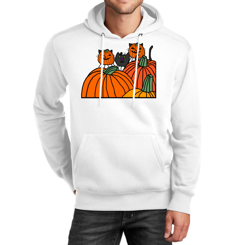 Halloween Horror Pumpkin Head Cats Cool Unisex Hoodie | Artistshot