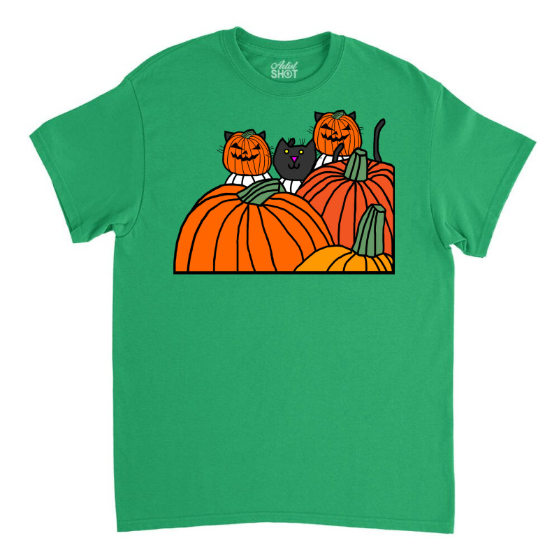 Halloween Horror Pumpkin Head Cats Cool Classic T-shirt | Artistshot