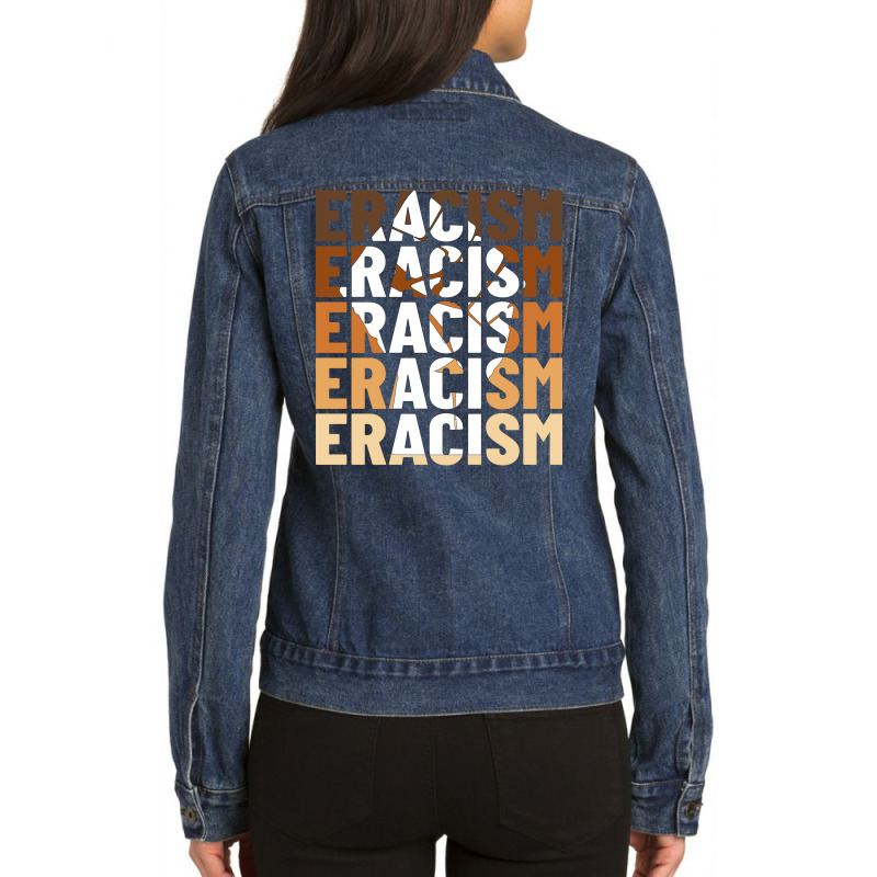 Eracism Erase Racism Black Lives Matter Hipster Ladies Denim Jacket by hegickorul8 | Artistshot