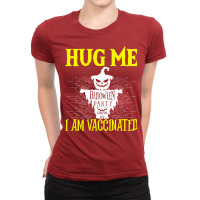 Halloween Scarecrow Hug Me I Am Vaccinated Costume Ladies Fitted T-shirt | Artistshot