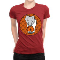 Halloween Horror Elephant Orange Round Summer Ladies Fitted T-shirt | Artistshot