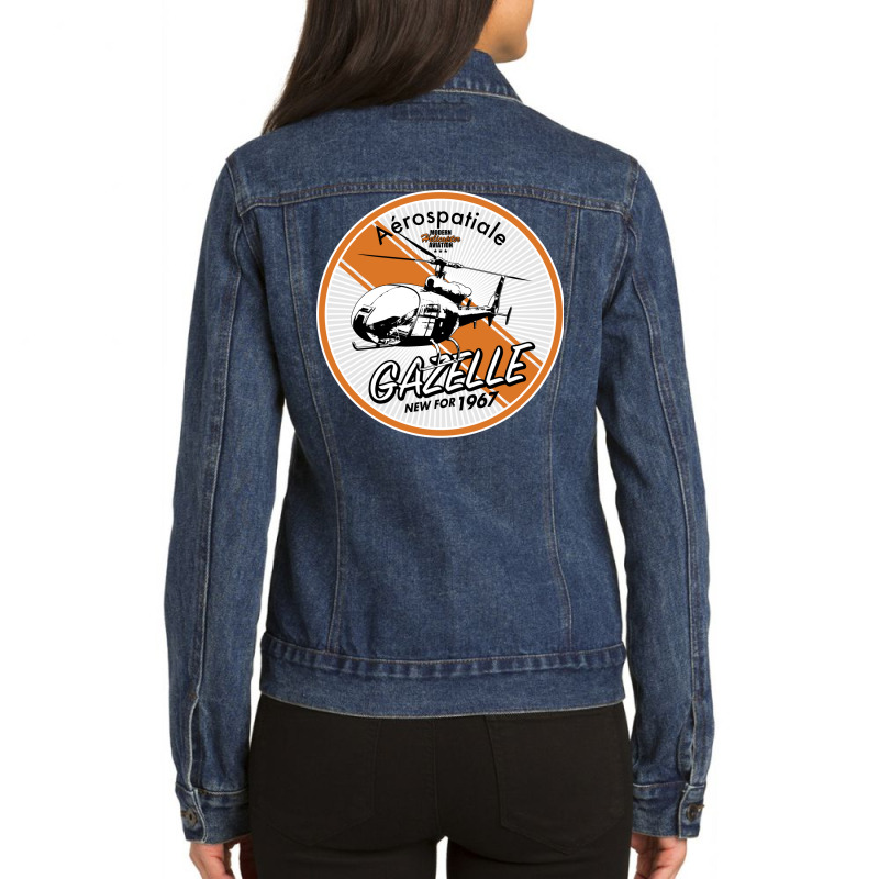 Gazelle Helicopter Aesthetic Ladies Denim Jacket by kipgenarguinc | Artistshot