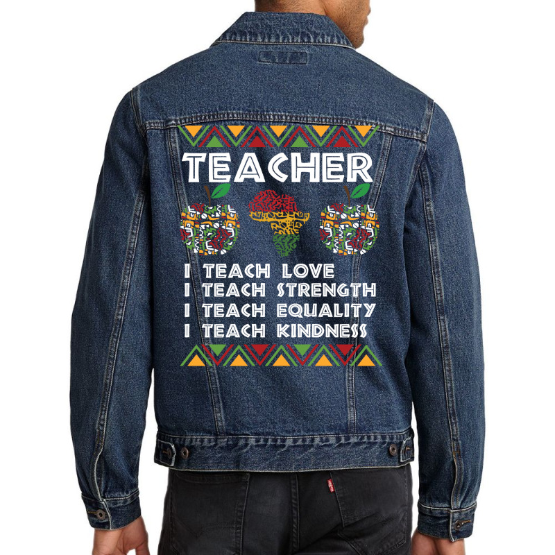 Teacherblack Women Teacher Afro Retro Black Histor Men Denim Jacket by sporarjuuskac | Artistshot