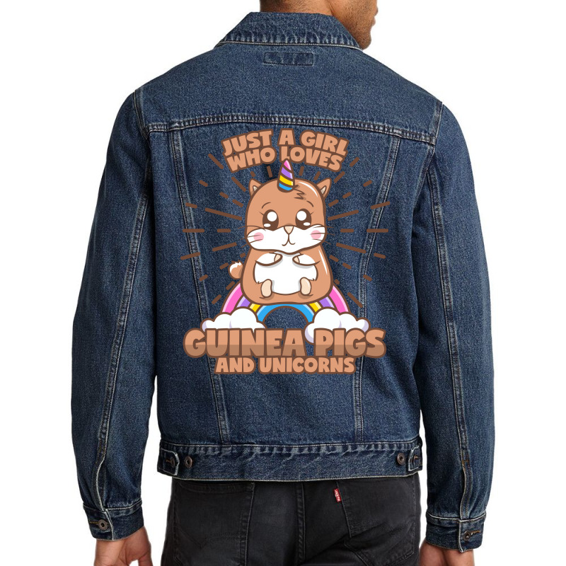 Guinea Pig Unicorn Girl Saying Cute Men Denim Jacket | Artistshot