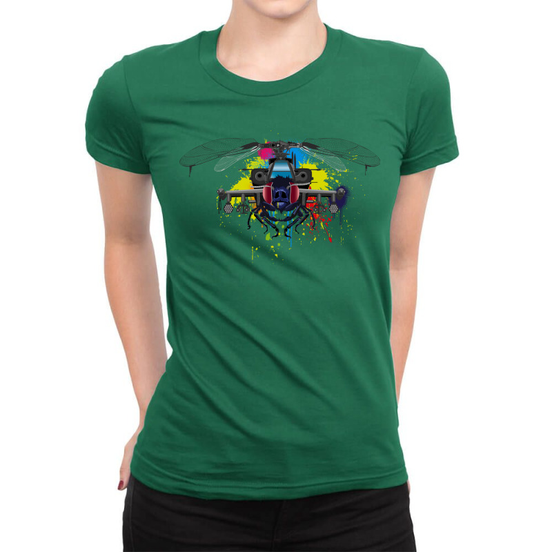 Dragon Attack Copter Summer Humor Ladies Fitted T-Shirt by zoaabadou | Artistshot