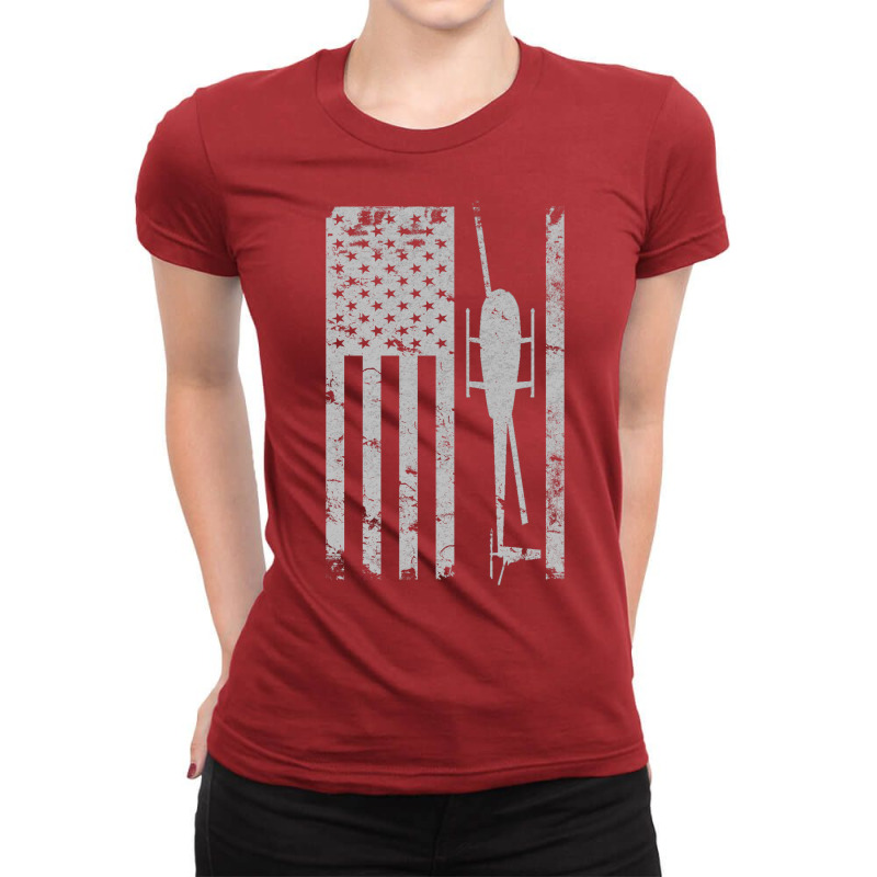 R22 Helicopter Vintage Flag Cute Ladies Fitted T-Shirt by kipgenarguinc | Artistshot