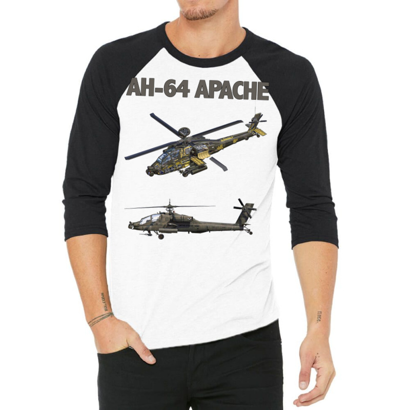 Ah64 Apache Helicopter Apache Helicopter 3/4 Sleeve Shirt by aylatkauicaz | Artistshot