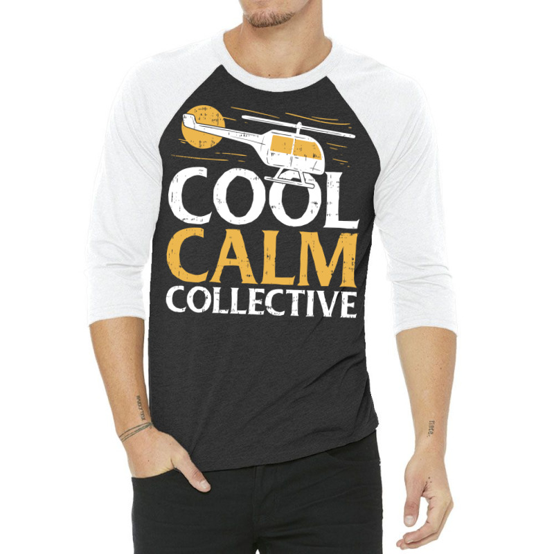 Helicopter Pilot Vintage Keep Calm Collective 3/4 Sleeve Shirt | Artistshot