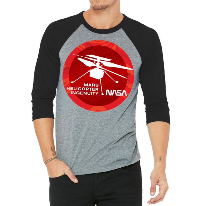 Mars Helicopter Ingenuity Silhouette Humor 3/4 Sleeve Shirt | Artistshot