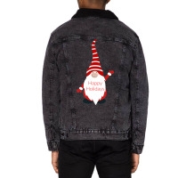 Happy Holidays Gnome Gift Unisex Sherpa-lined Denim Jacket | Artistshot