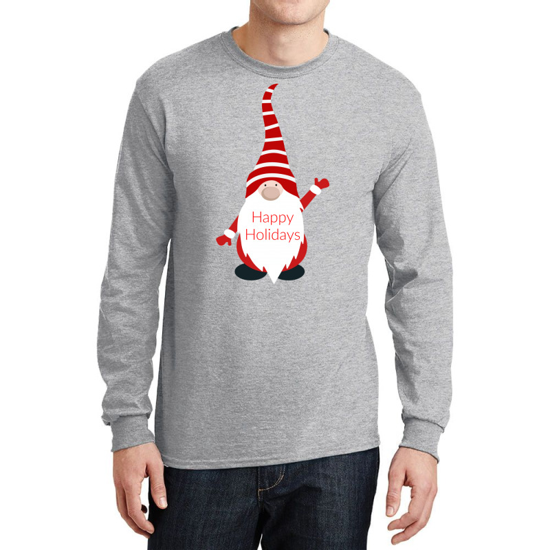 Happy Holidays Gnome Gift Long Sleeve Shirts by anwtizahlest | Artistshot