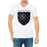 Tread Lightly Here House Footly Coat Of Arms Heral V-neck Tee | Artistshot