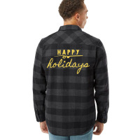 Happy Holidays Golden Design Nature Flannel Shirt | Artistshot