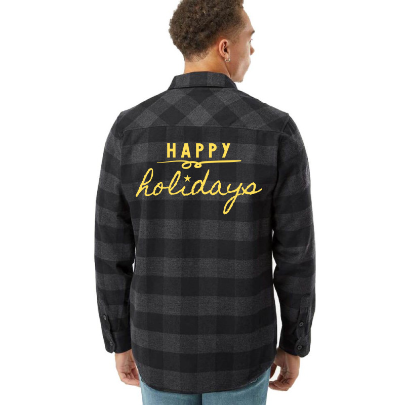 Happy Holidays Golden Design Nature Flannel Shirt by anwtizahlest | Artistshot