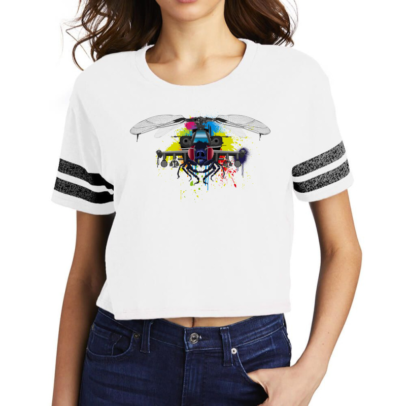 Dragonfly Battle Copter Yellow Scorecard Crop Tee by zarokavotoy | Artistshot