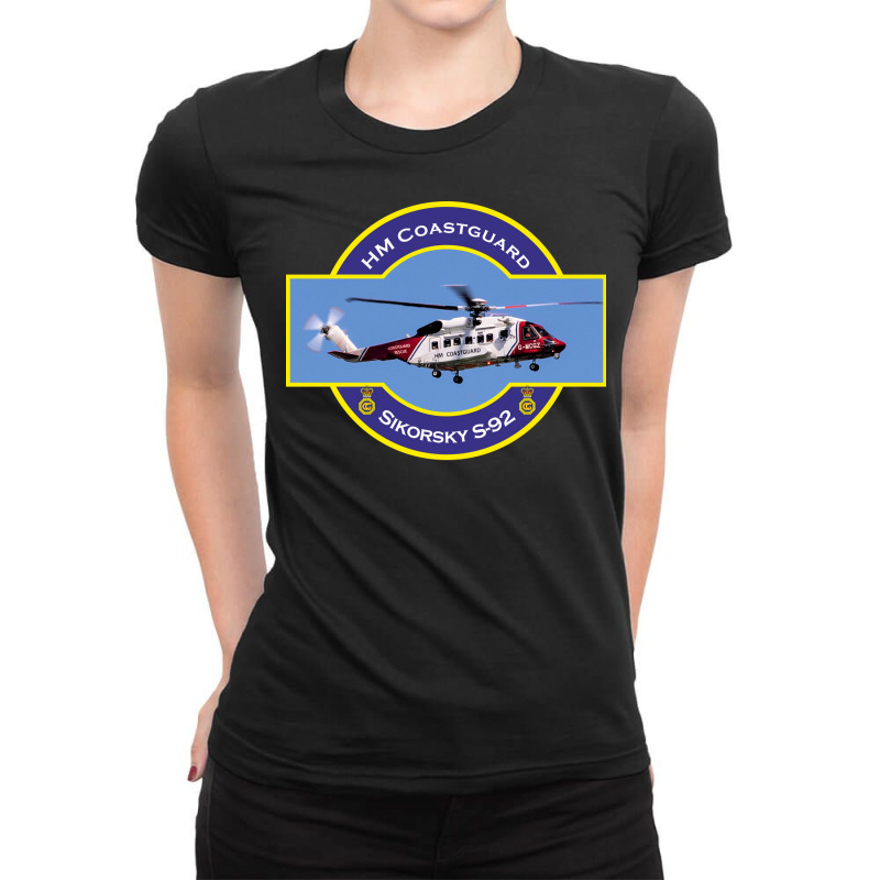 Hm Coastguard Search And Rescue Helicopter Love Ladies Fitted T-Shirt by aylatkauicaz | Artistshot