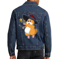 Hamster As Wizard With Magic Wand Aesthetic Men Denim Jacket | Artistshot