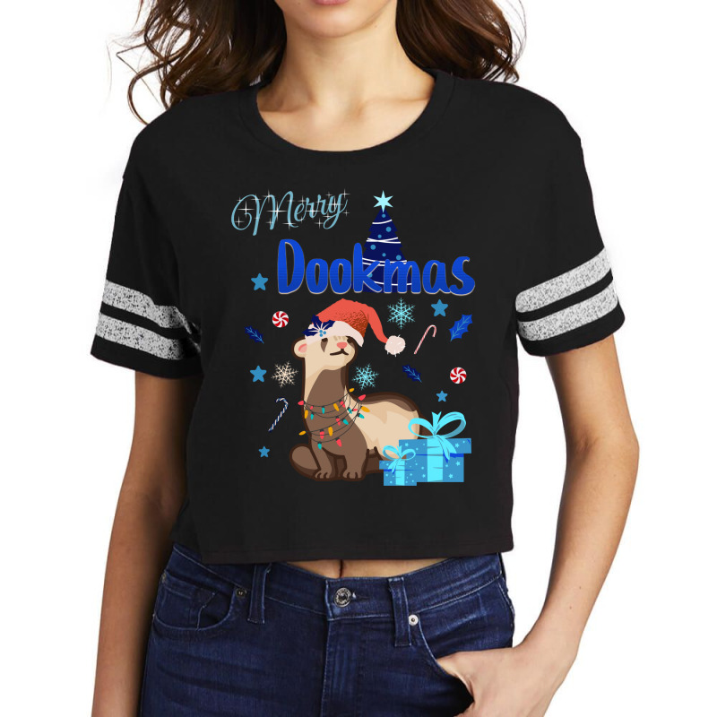 Merry Dookmas Ferret Christmas Design Cold Edition Scorecard Crop Tee by dardokroflc | Artistshot